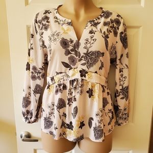 Loft Floral Long Sleeve Blouse